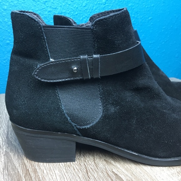 Steve Madden black suede buckle accent bootie 6 - Picture 3 of 8